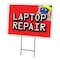 Signmission Laptop Repair Yard Sign & Stake outdoor plastic coroplast window, C-1216-DS-Laptop Repair C-1216-DS-Laptop Repair - alternate 1